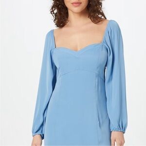 Abercrombie & Fitch Light Blue Long Sleeve Dress Sweetheart Neckline